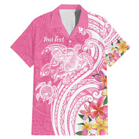 Aloha Maui Island Personalized Family Matching Mermaid Dress and Hawaiian Shirt Rose Dreamy Turtle LT7 Dad's Shirt - Short Sleeve Rose Pink - Polynesian Pride