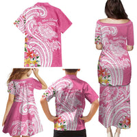 Aloha Maui Island Personalized Family Matching Puletasi and Hawaiian Shirt Rose Dreamy Turtle