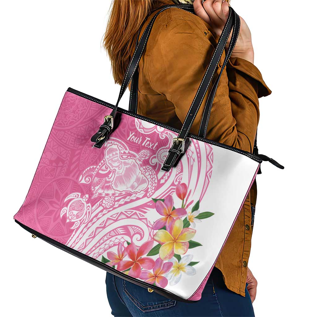 Aloha Maui Island Personalized Leather Tote Bag Rose Dreamy Turtle