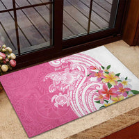Aloha Maui Island Personalized Rubber Doormat Rose Dreamy Turtle