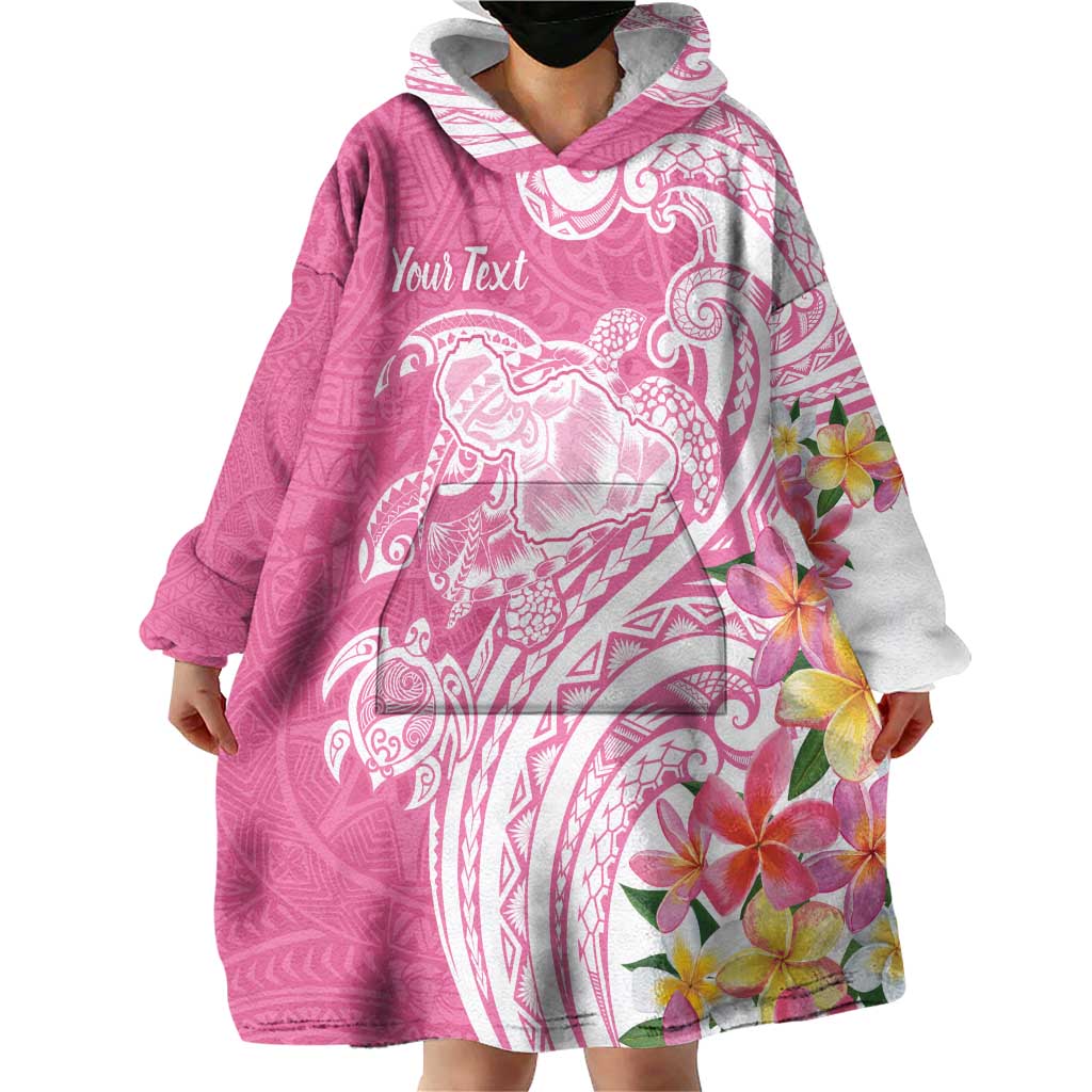 Aloha Maui Island Personalized Wearable Blanket Hoodie Rose Dreamy Turtle