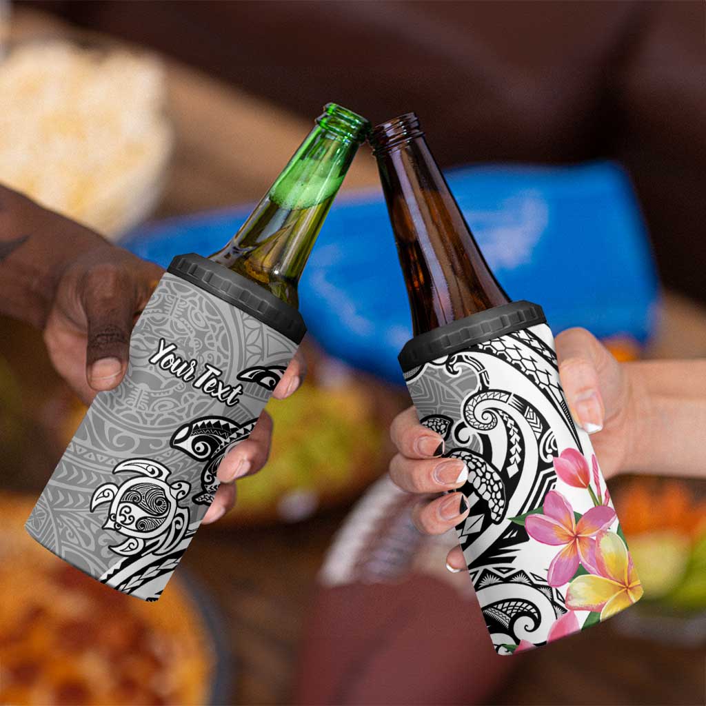 Aloha Kahoolawe Island Personalized 4 in 1 Can Cooler Tumbler Ashen Dreamy Turtle