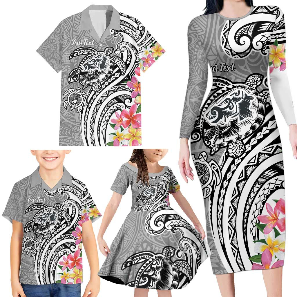 Aloha Kahoolawe Island Personalized Family Matching Long Sleeve Bodycon Dress and Hawaiian Shirt Ashen Dreamy Turtle LT7 - Polynesian Pride