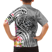Aloha Kahoolawe Island Personalized Family Matching Off The Shoulder Long Sleeve Dress and Hawaiian Shirt Ashen Dreamy Turtle LT7 - Polynesian Pride