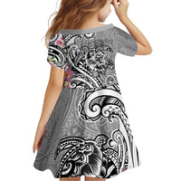 Aloha Kahoolawe Island Personalized Family Matching Off The Shoulder Long Sleeve Dress and Hawaiian Shirt Ashen Dreamy Turtle LT7 - Polynesian Pride
