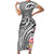 Aloha Kahoolawe Island Personalized Family Matching Short Sleeve Bodycon Dress and Hawaiian Shirt Ashen Dreamy Turtle