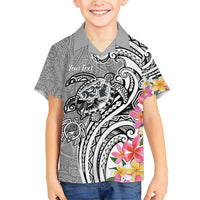 Aloha Kahoolawe Island Personalized Family Matching Short Sleeve Bodycon Dress and Hawaiian Shirt Ashen Dreamy Turtle LT7 Son's Shirt Grey - Polynesian Pride