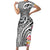 Aloha Kahoolawe Island Personalized Short Sleeve Bodycon Dress Ashen Dreamy Turtle