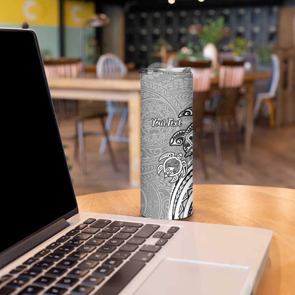 Aloha Kahoolawe Island Personalized Skinny Tumbler Ashen Dreamy Turtle