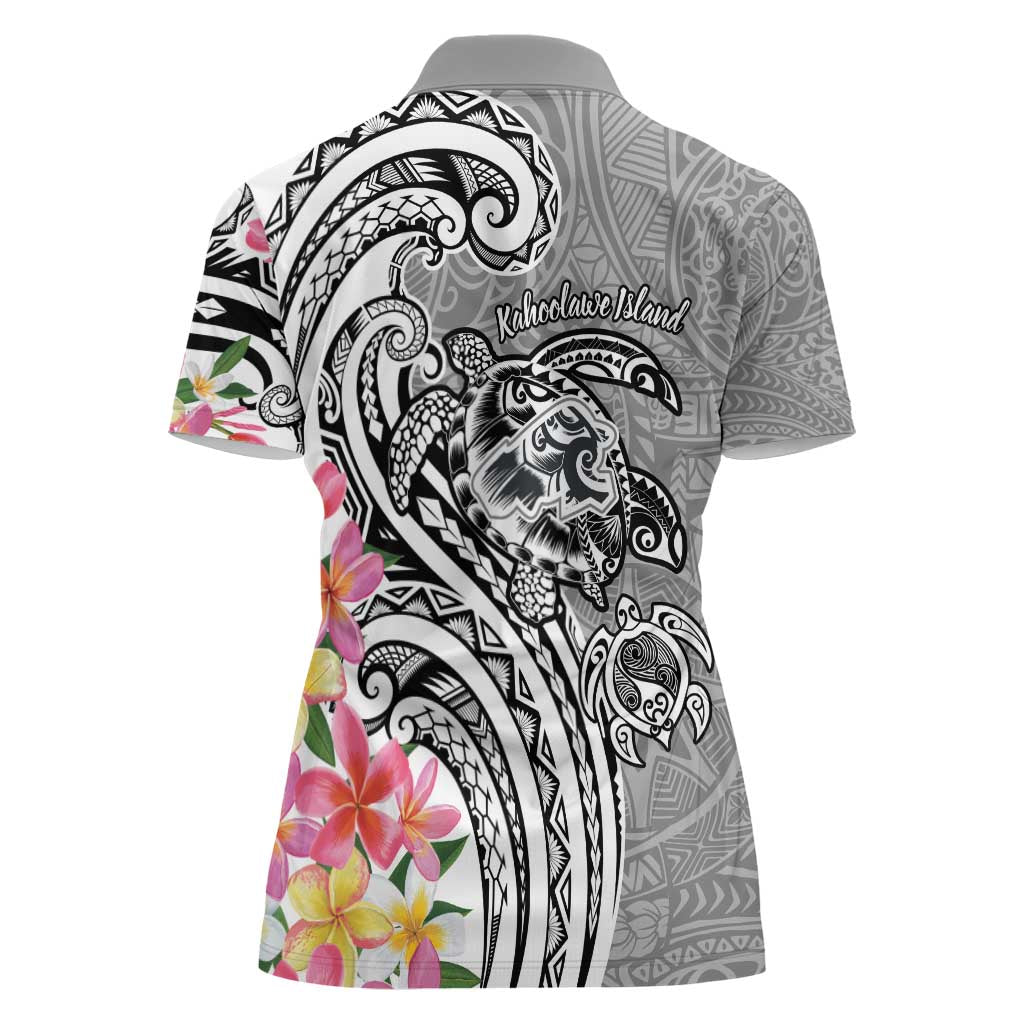 Aloha Kahoolawe Island Personalized Women Polo Shirt Ashen Dreamy Turtle
