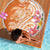 Aloha Lanai Island Personalized Beach Blanket Orange Dreamy Turtle