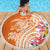 Aloha Lanai Island Personalized Beach Blanket Orange Dreamy Turtle