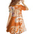 Aloha Lanai Island Personalized Family Matching Long Sleeve Bodycon Dress and Hawaiian Shirt Orange Dreamy Turtle