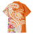 Aloha Lanai Island Personalized Family Matching Long Sleeve Bodycon Dress and Hawaiian Shirt Orange Dreamy Turtle