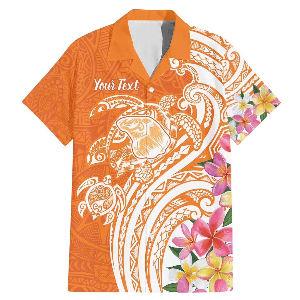 Aloha Lanai Island Personalized Family Matching Mermaid Dress and Hawaiian Shirt Orange Dreamy Turtle LT7 Dad's Shirt - Short Sleeve Orange - Polynesian Pride