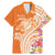 Aloha Lanai Island Personalized Family Matching Mermaid Dress and Hawaiian Shirt Orange Dreamy Turtle