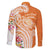 Aloha Lanai Island Personalized Family Matching Mermaid Dress and Hawaiian Shirt Orange Dreamy Turtle