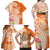 Aloha Lanai Island Personalized Family Matching Off Shoulder Maxi Dress and Hawaiian Shirt Orange Dreamy Turtle