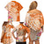 Aloha Lanai Island Personalized Family Matching Off Shoulder Short Dress and Hawaiian Shirt Orange Dreamy Turtle