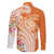 Aloha Lanai Island Personalized Family Matching Short Sleeve Bodycon Dress and Hawaiian Shirt Orange Dreamy Turtle