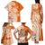 Aloha Lanai Island Personalized Family Matching Tank Maxi Dress and Hawaiian Shirt Orange Dreamy Turtle