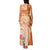 Aloha Lanai Island Personalized Family Matching Tank Maxi Dress and Hawaiian Shirt Orange Dreamy Turtle