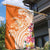 Aloha Lanai Island Personalized Garden Flag Orange Dreamy Turtle