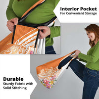 Aloha Lanai Island Personalized Grocery Bag Orange Dreamy Turtle