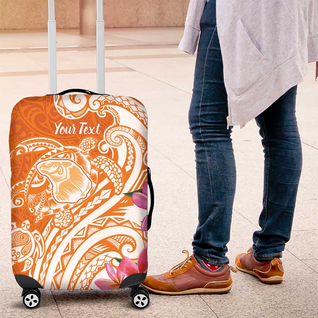 Aloha Lanai Island Personalized Luggage Cover Orange Dreamy Turtle
