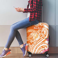 Aloha Lanai Island Personalized Luggage Cover Orange Dreamy Turtle