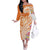 Aloha Lanai Island Personalized Off The Shoulder Long Sleeve Dress Orange Dreamy Turtle