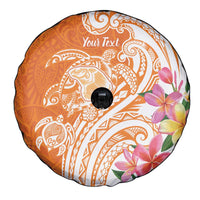 Aloha Lanai Island Personalized Spare Tire Cover Orange Dreamy Turtle
