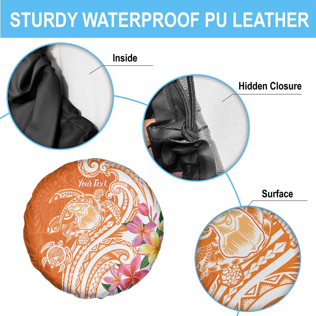 Aloha Lanai Island Personalized Spare Tire Cover Orange Dreamy Turtle