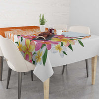 Aloha Lanai Island Personalized Tablecloth Orange Dreamy Turtle