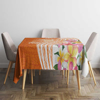 Aloha Lanai Island Personalized Tablecloth Orange Dreamy Turtle