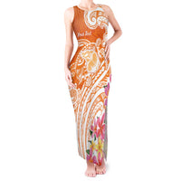 Aloha Lanai Island Personalized Tank Maxi Dress Orange Dreamy Turtle