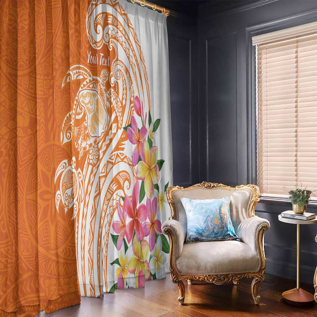 Aloha Lanai Island Personalized Window Curtain Orange Dreamy Turtle