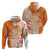 Aloha Lanai Island Personalized Zip Hoodie Orange Dreamy Turtle