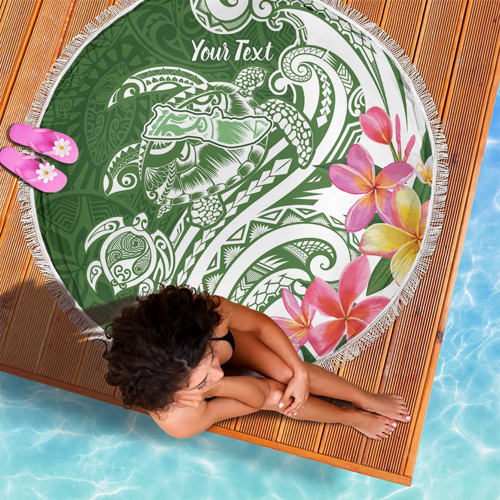 Aloha Molokai Island Personalized Beach Blanket Sage Dreamy Turtle