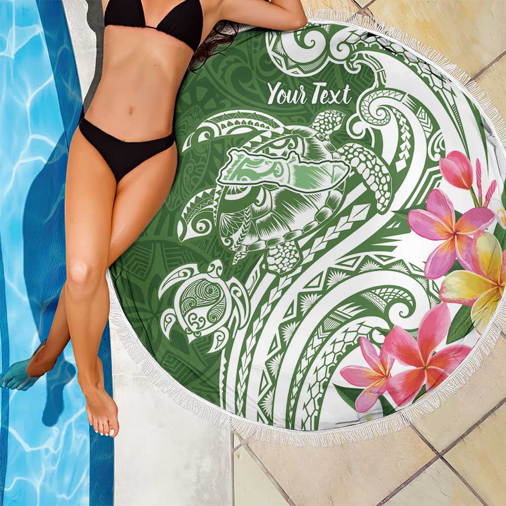 Aloha Molokai Island Personalized Beach Blanket Sage Dreamy Turtle