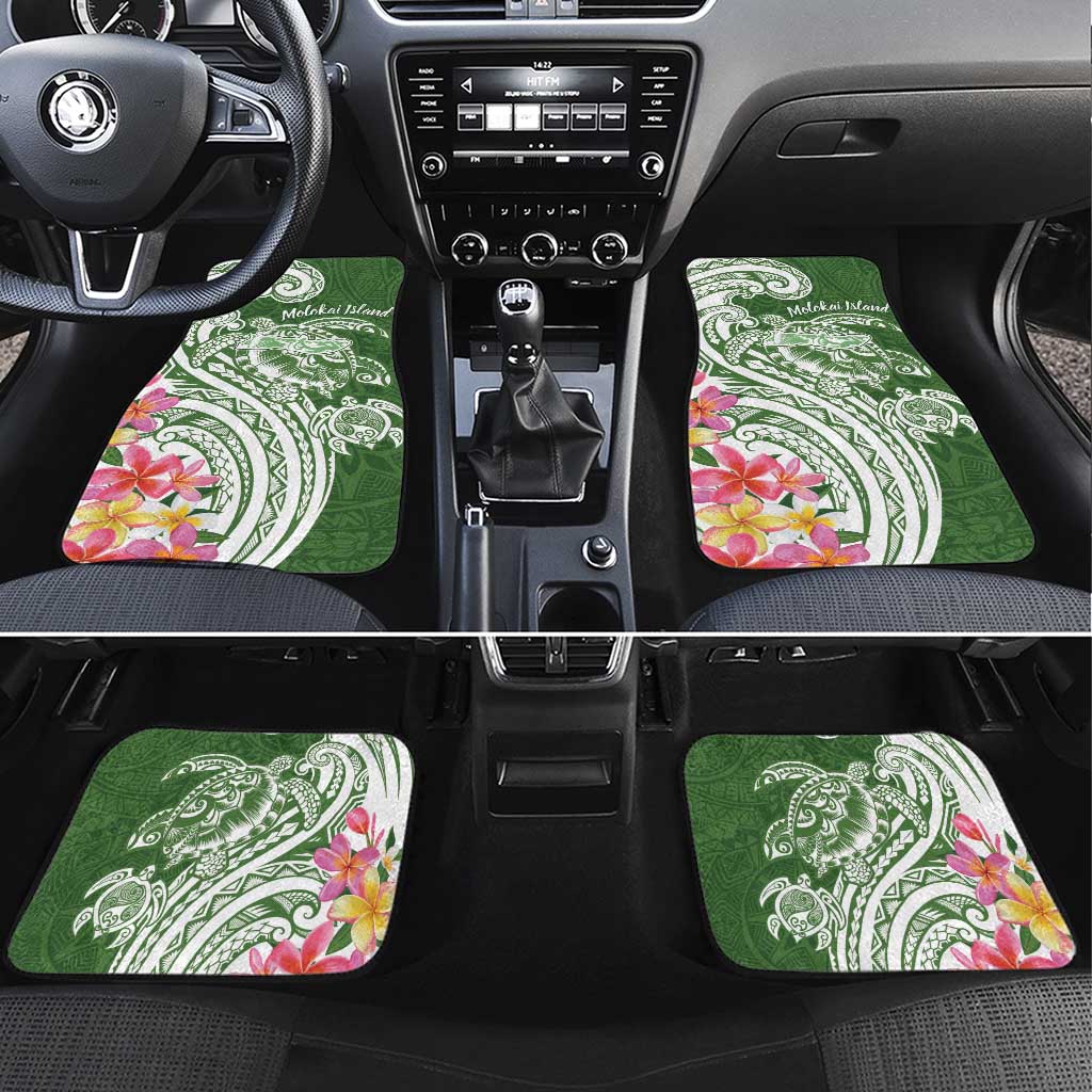 Aloha Molokai Island Personalized Car Mats Sage Dreamy Turtle