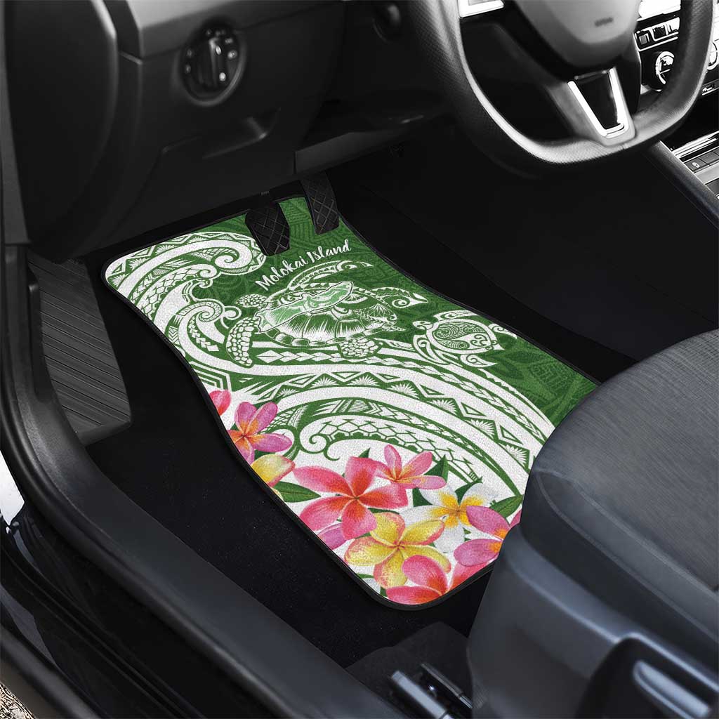 Aloha Molokai Island Personalized Car Mats Sage Dreamy Turtle