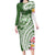 Aloha Molokai Island Personalized Family Matching Long Sleeve Bodycon Dress and Hawaiian Shirt Sage Dreamy Turtle