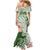 Aloha Molokai Island Personalized Family Matching Mermaid Dress and Hawaiian Shirt Sage Dreamy Turtle