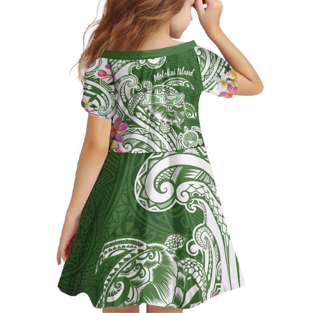 Aloha Molokai Island Personalized Family Matching Off Shoulder Maxi Dress and Hawaiian Shirt Sage Dreamy Turtle