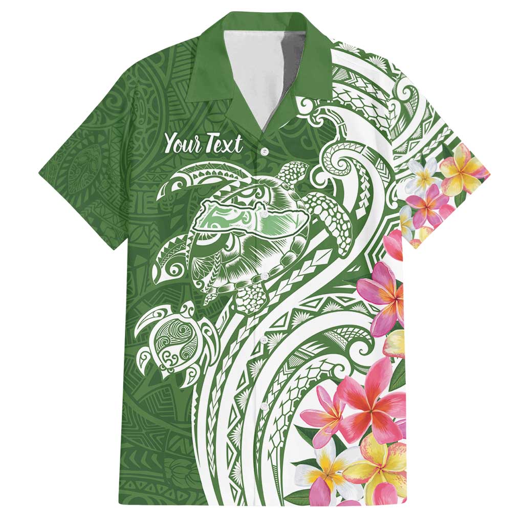 Aloha Molokai Island Personalized Family Matching Off Shoulder Short Dress and Hawaiian Shirt Sage Dreamy Turtle