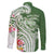 Aloha Molokai Island Personalized Family Matching Short Sleeve Bodycon Dress and Hawaiian Shirt Sage Dreamy Turtle