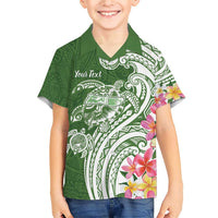 Aloha Molokai Island Personalized Family Matching Short Sleeve Bodycon Dress and Hawaiian Shirt Sage Dreamy Turtle LT7 Son's Shirt Sage Green - Polynesian Pride