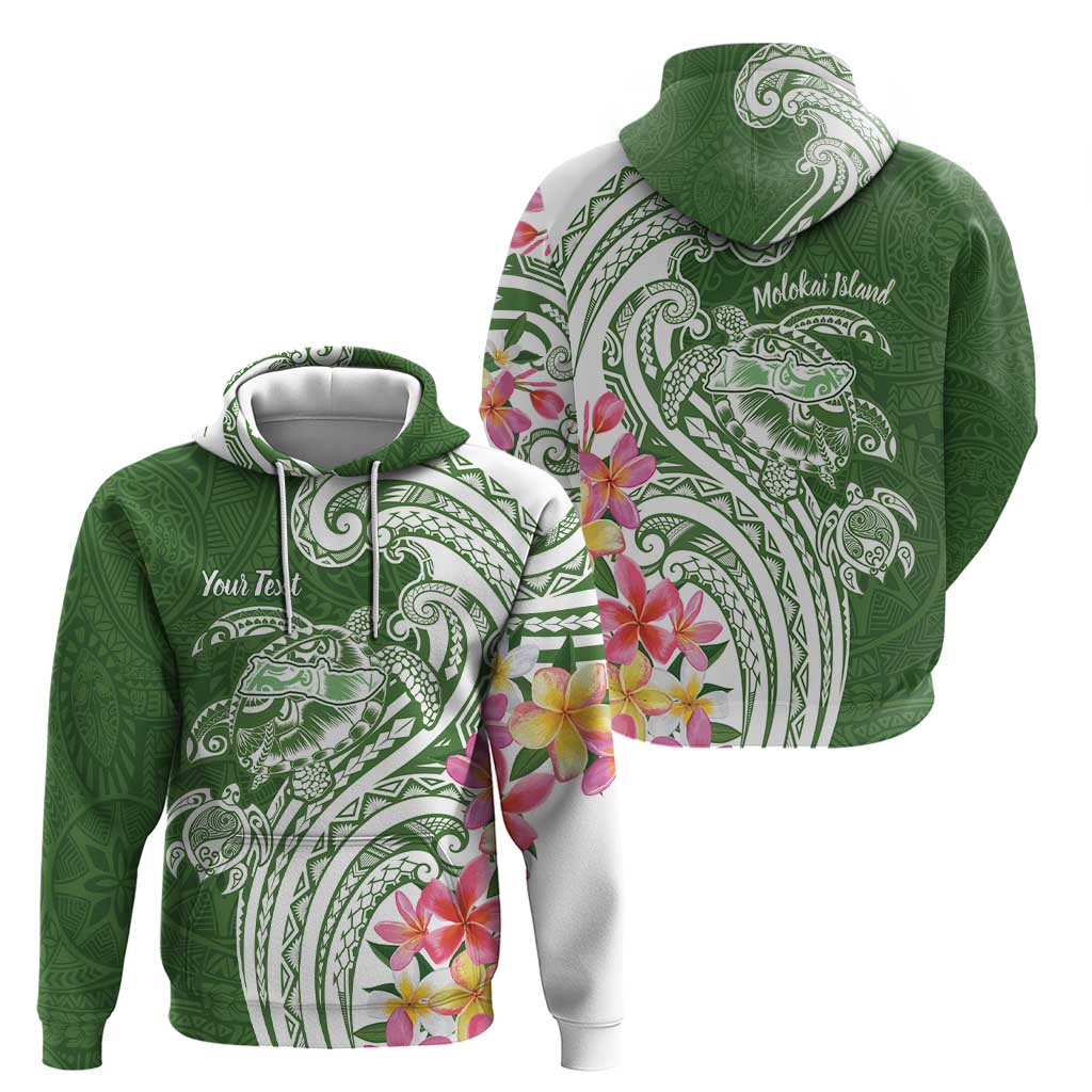 Aloha Molokai Island Personalized Hoodie Sage Dreamy Turtle