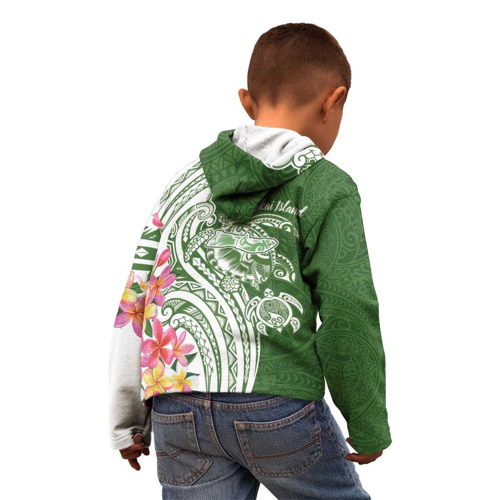Aloha Molokai Island Personalized Kid Hoodie Sage Dreamy Turtle